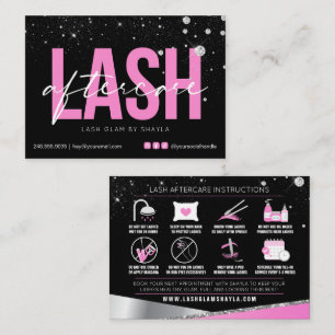 Lash Extensions Aftercare Glam Pink Diamonds Busin Visitekaartje