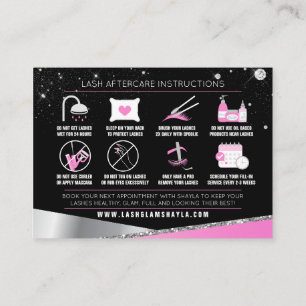 Lash Extensions Aftercare Glam Pink Diamonds Visitekaartje