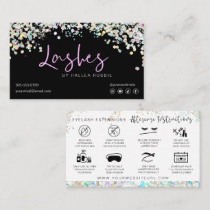 Lash Extensions Aftercare Instructies Holographic Visitekaartje