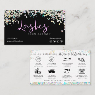 Lash Extensions Aftercare Instructies Holographic Visitekaartje
