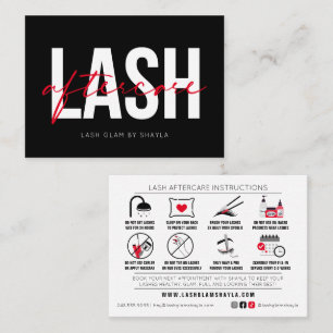 Lash Extensions Aftercare Instructions Aanwijzing Visitekaartje