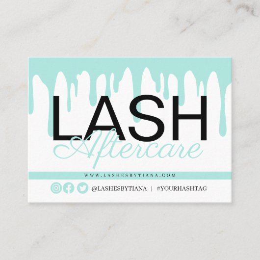 Lash Extensions Aftercare Instructions Business Ca Visitekaartje (Voorkant)