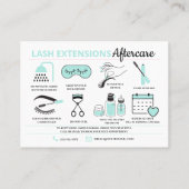 Lash Extensions Aftercare Instructions Business Ca Visitekaartje (Achterkant)