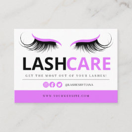 Lash Extensions Aftercare Instructions Business Ca Visitekaartje