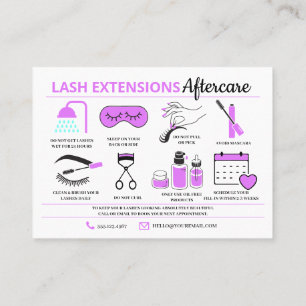 Lash Extensions Aftercare Instructions Business Ca Visitekaartje