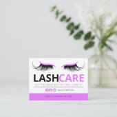 Lash Extensions Aftercare Instructions Business Ca Visitekaartje (Staand voorkant)