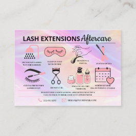 Lash Extensions Aftercare Instructions Business Ca Visitekaartje