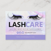Lash Extensions Aftercare Instructions Business Ca Visitekaartje (Voorkant)