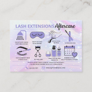 Lash Extensions Aftercare Instructions Business Ca Visitekaartje