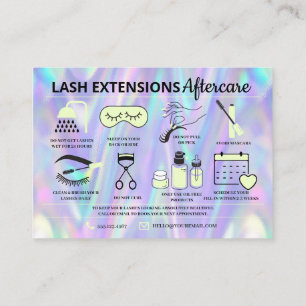 Lash Extensions Aftercare Instructions Business Ca Visitekaartje