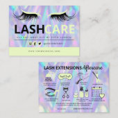 Lash Extensions Aftercare Instructions Business Ca Visitekaartje (Voorkant / Achterkant)