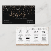 Lash Extensions Aftercare Instructions Gold Gem Visitekaartje (Voorkant / Achterkant)