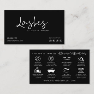 Lash Extensions Aftercare Instructions Modern Visitekaartje