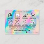 Lash Extensions Aftercare Instructions Rainbow Bus Visitekaartje (Achterkant)