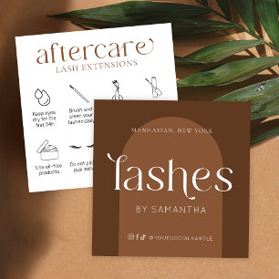 Lash Extensions Aftercare Modern Boho Terracotta Vierkante Visitekaartje