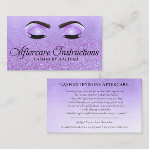 Lash Extensions Aftercare Paars Glam Glitter Eyes Visitekaartje