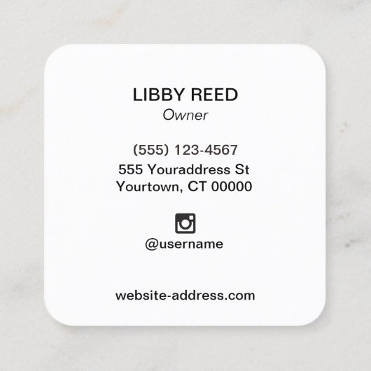 Lash Extensions & Brow Tinting Threading Vierkante Visitekaartje (Achterkant)