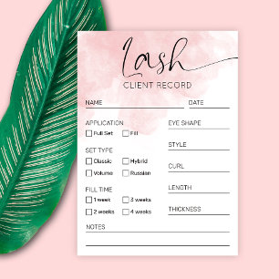 Lash Extensions Client Form Blush Waterverf Salon Visitekaartje