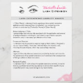 Lash extensions Minimalistische Pink Liability Wai Flyer (Voorkant)