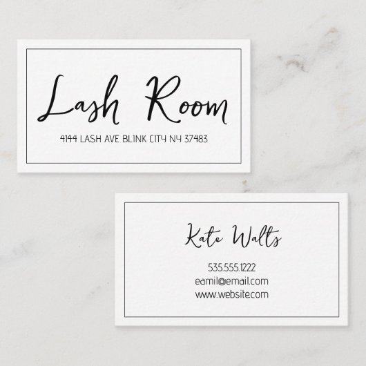 Lash Extensions Moderne Carte de visite propre (Devant / Derrière)