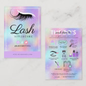 Lash Extensions nazorginstructies Visitekaartje (Voorkant / Achterkant)