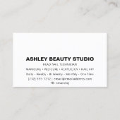 Lash Makeup Nail Stylist Logo Grey Silver Glitter Visitekaartje (Achterkant)