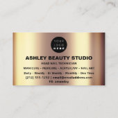 Lash Makeup Nails Logo Holograaf Roos Glitter Visitekaartje (Achterkant)