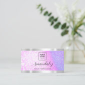 Lash Nails QRCode Logo Glitter Paars,PInk Visitekaartje (Staand voorkant)