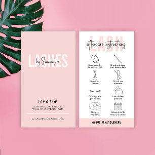 Lash Natercare Instructions Feminine Pink Modern Visitekaartje