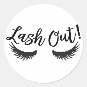 Lash out Eyelashes Lash Salon Makeup Artiest Ronde Sticker