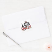 Lash Queen Funny Eye wimpers make-up Vierkante Sticker (Envelop)