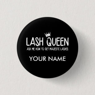 Lash Queen - Younique - Personaliseren met naam Ronde Button 3,2 Cm