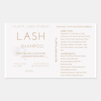 Lash shampoo flesetiket rechthoekige sticker
