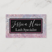 Lash Specialist Monogram Glitter Script Salon Visitekaartje (Voorkant)