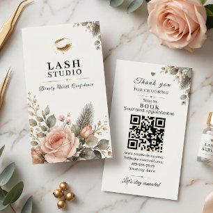 Lash Studio Vakantie Zakelijke Kaart QR Boeking Visitekaartje