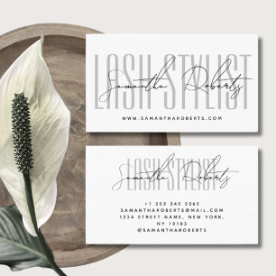 Lash stylist modern typografie script wit visitekaartje
