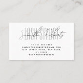 Lash stylist modern typografie script wit visitekaartje (Achterkant)