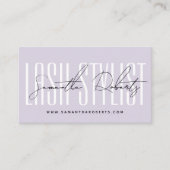 Lash stylist moderne typografie script lavendel visitekaartje (Voorkant)