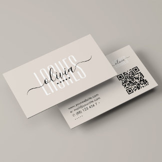 Lash Tech Brow Artist Elegant Zand Visitekaartje