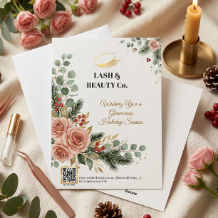 Lash Tech Kerstmis Wenskaart Botanica Feestdagenkaart