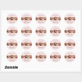 Lash Tech Studio Script Monogram Foto Bedankt Ronde Sticker (Vel)