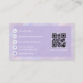 Lash Technician QR Code Pastel Opal Holographic Visitekaartje (Achterkant)