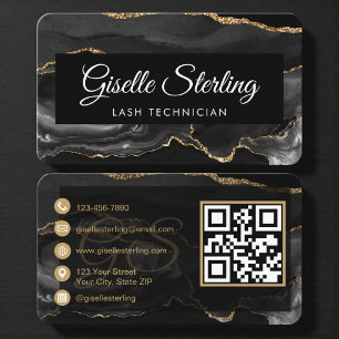 Lash-technicus Black Gold QR-code Visitekaartje