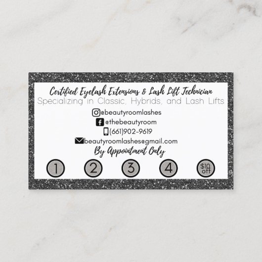 Lash-technicus Visitekaartje (Achterkant)