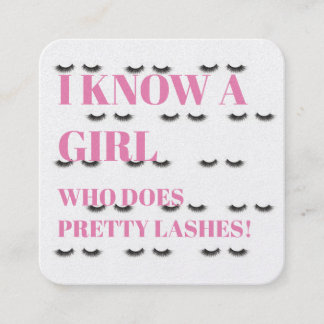 Lash verwijzingskaart vierkante visitekaartje