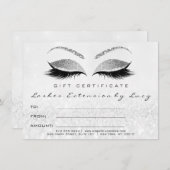 Lash White Silver Makeup Certificate Gift Glitter (Voorkant / Achterkant)