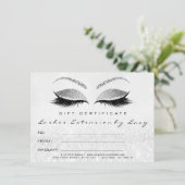 Lash White Silver Makeup Certificate Gift Glitter (Staand voorkant)
