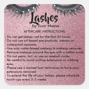 Lashes AFTERCARE INSTRUCTIES Sticker
