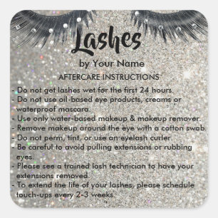 Lashes AFTERCARE INSTRUCTIES Sticker