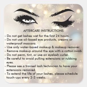 Lashes AFTERCARE INSTRUCTIES Sticker